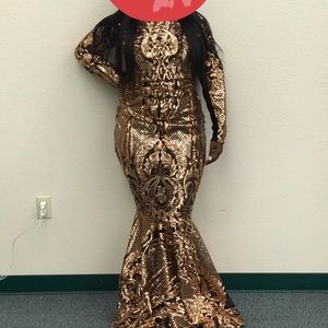 Black and Gold Prom Dress